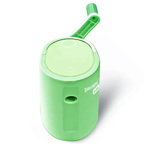 Точилка механическая BRAUBERG KIDS, для простых и цветных карандашей, корпус мятный, крепление к столу, 272003
