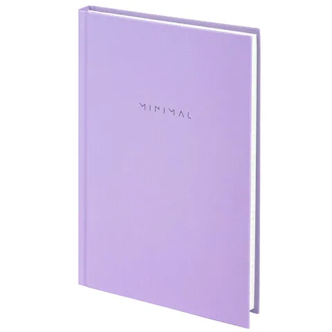 Блокнот А5 134х206 мм, 80 л., твёрдый, клетка, BRAUBERG "Minimal", сиреневый, 116440