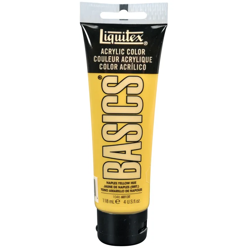 Краска акриловая художественная Liquitex "Basics", 118мл, туба, 601 желтый неаполитанский (имит.)