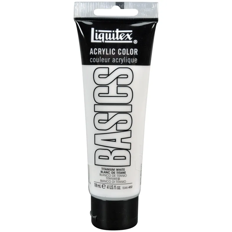 Краска акриловая художественная Liquitex "Basics", 118мл, туба, 432 белила титановые