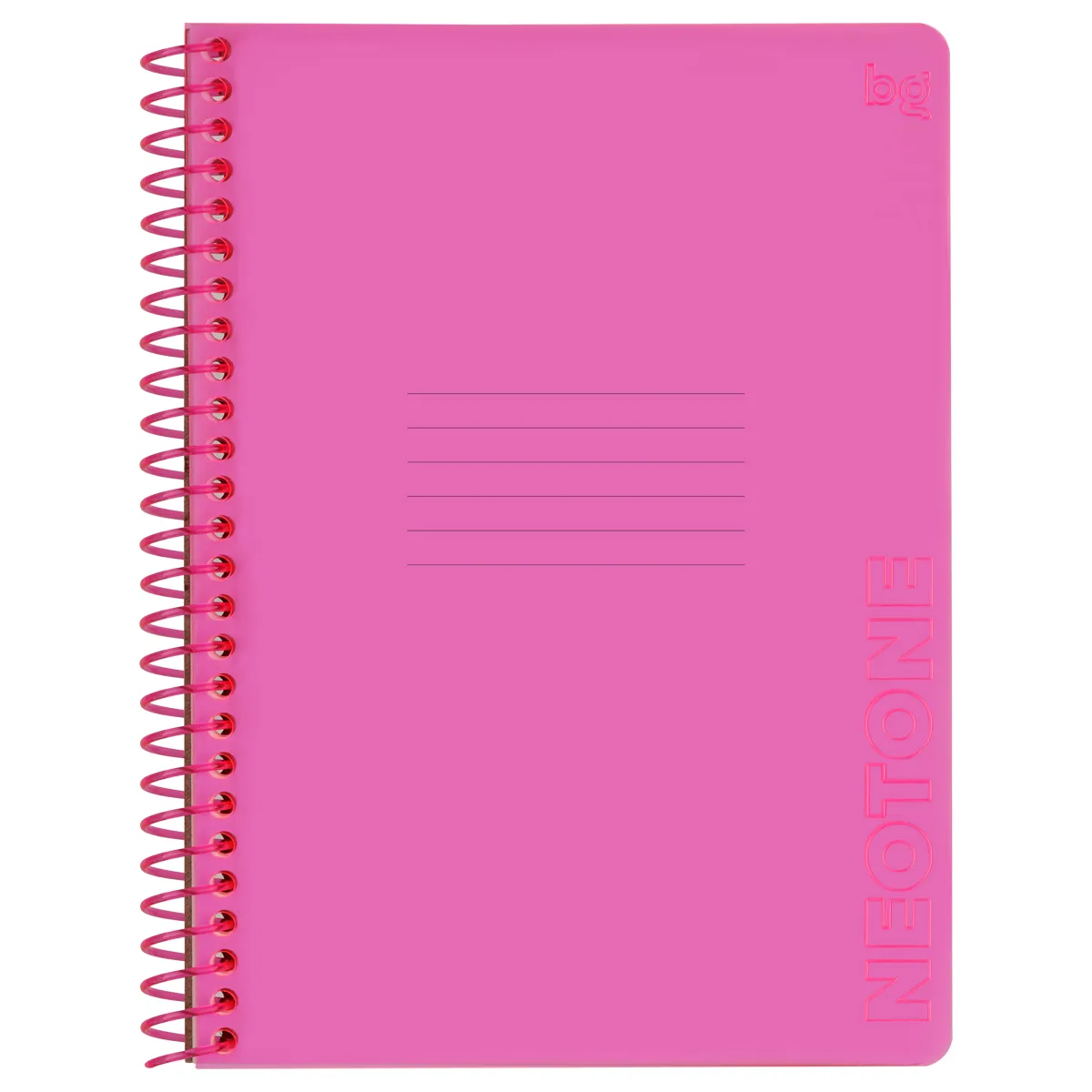 Тетрадь 48л., А5, клетка на пластиковом гребне, BG "Neon. Pink", пластиковая обложка