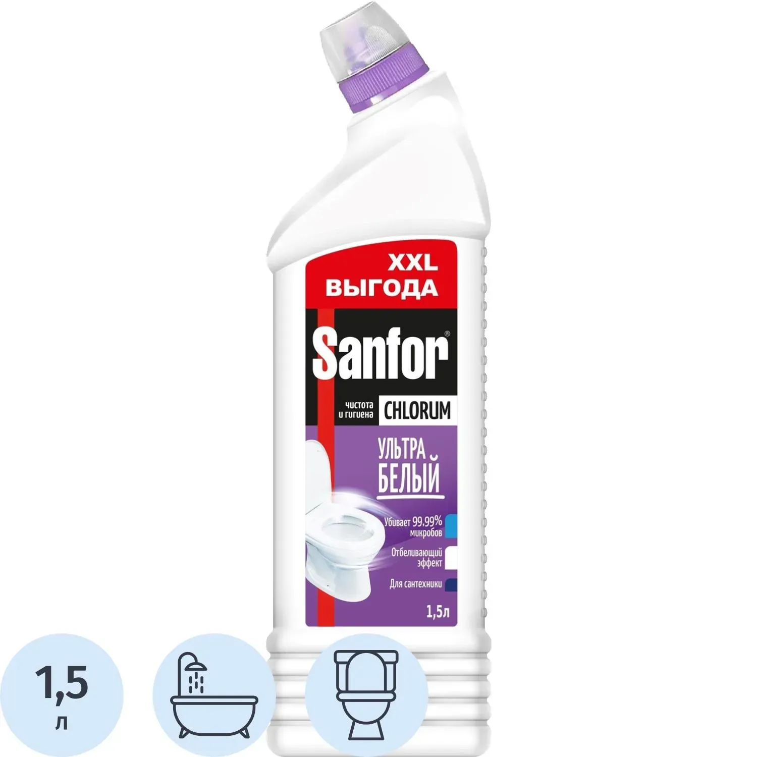 Средство для сантехники SANFOR Chlorum, 1,5 л