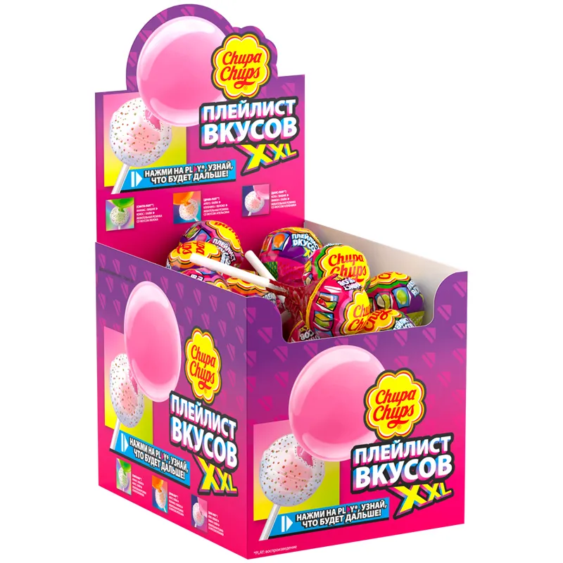 Карамель Chupa Chups "XXL плейлист вкусов", 29г, дисплей