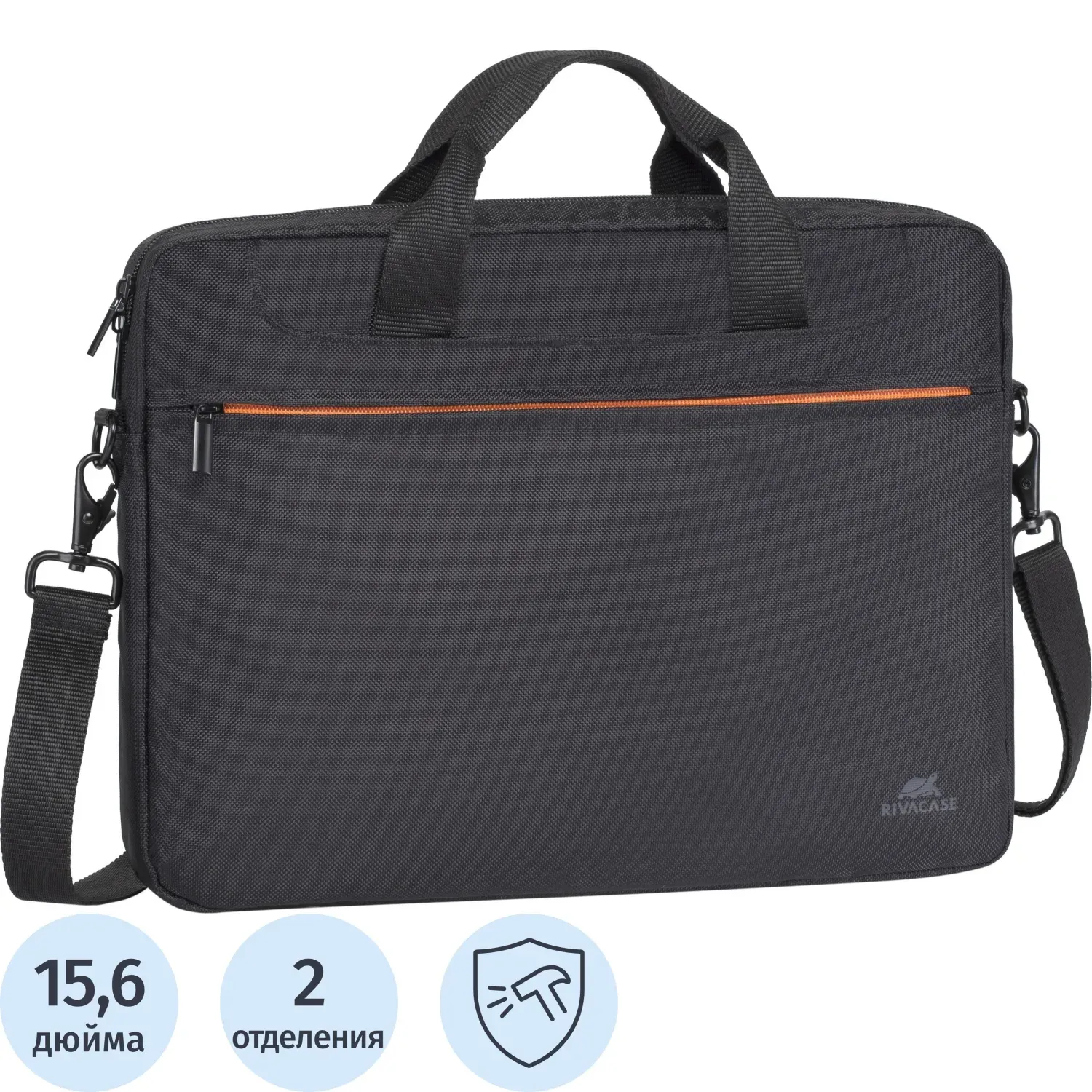 Сумка для ноутбука 15.6, RivaCase Regent, черная, 8033 Black