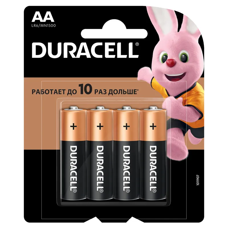 Батарейка Duracell Basic AA (LR6) алкалиновая, 4BL