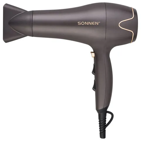 Фен для волос SONNEN HD-2281, 2200 Вт, холодный воздух, турмалиновая ионизация, 3 температуры 454696