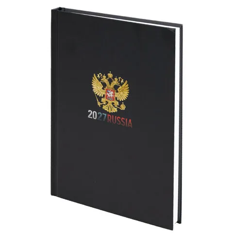 Ежедневник датированный 2027 145х215 мм, А5, STAFF, ламинированная обложка, "Символика РФ", 117792