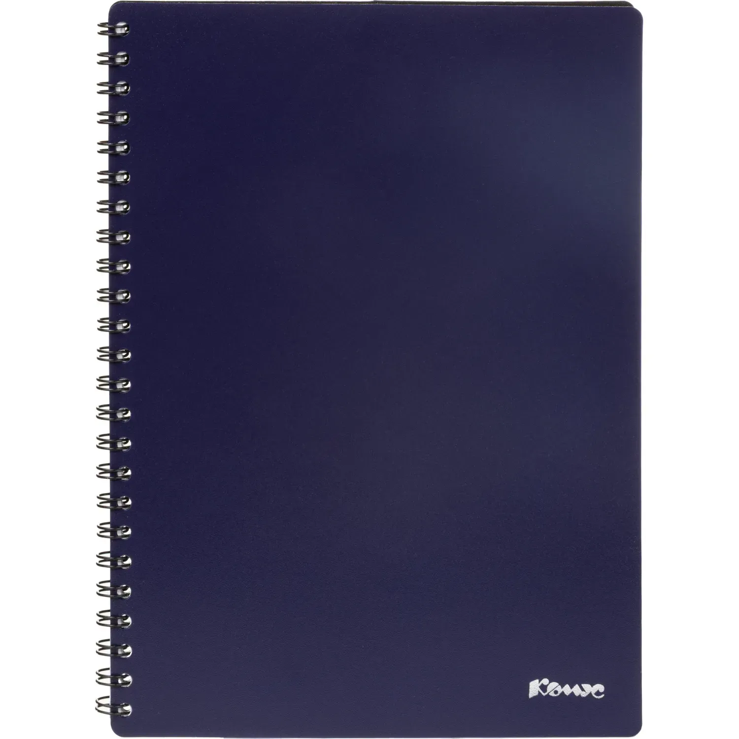 Бизнес-тетрадь Комус А5 60л, кл., обл.пластик, спираль, синяя Classic