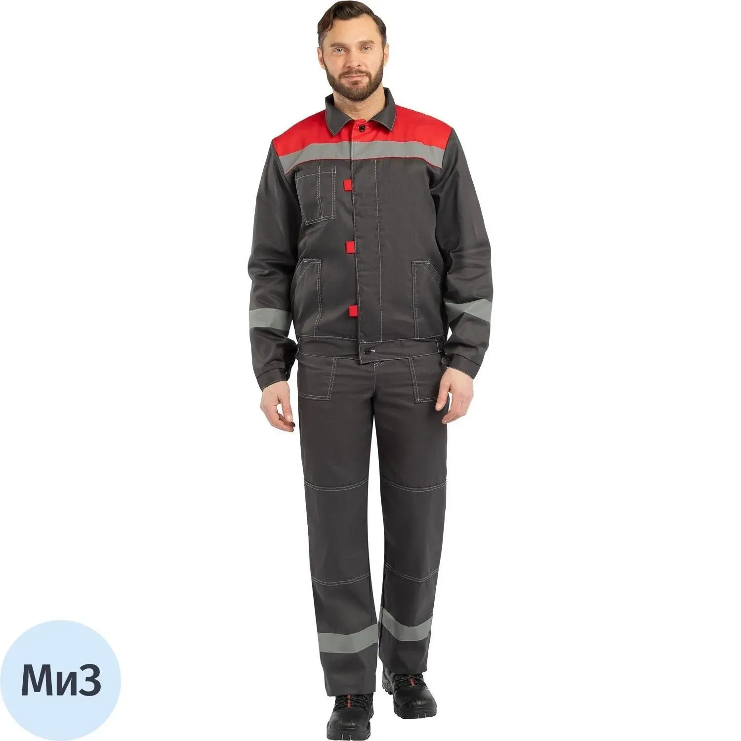 Костюм лет муж (куртка, пк) л20 сер/крас 136-140/182-188 (Арсенал-СП)