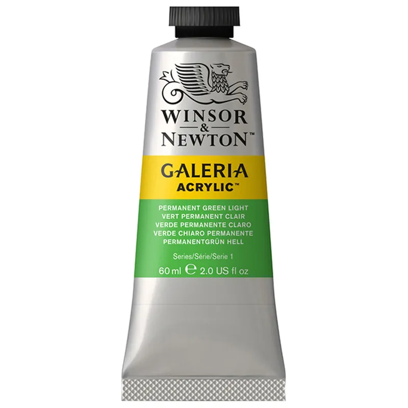 Краска акриловая художественная Winsor&Newton "Galeria", 60мл, туба, перманентный светло-зеленый