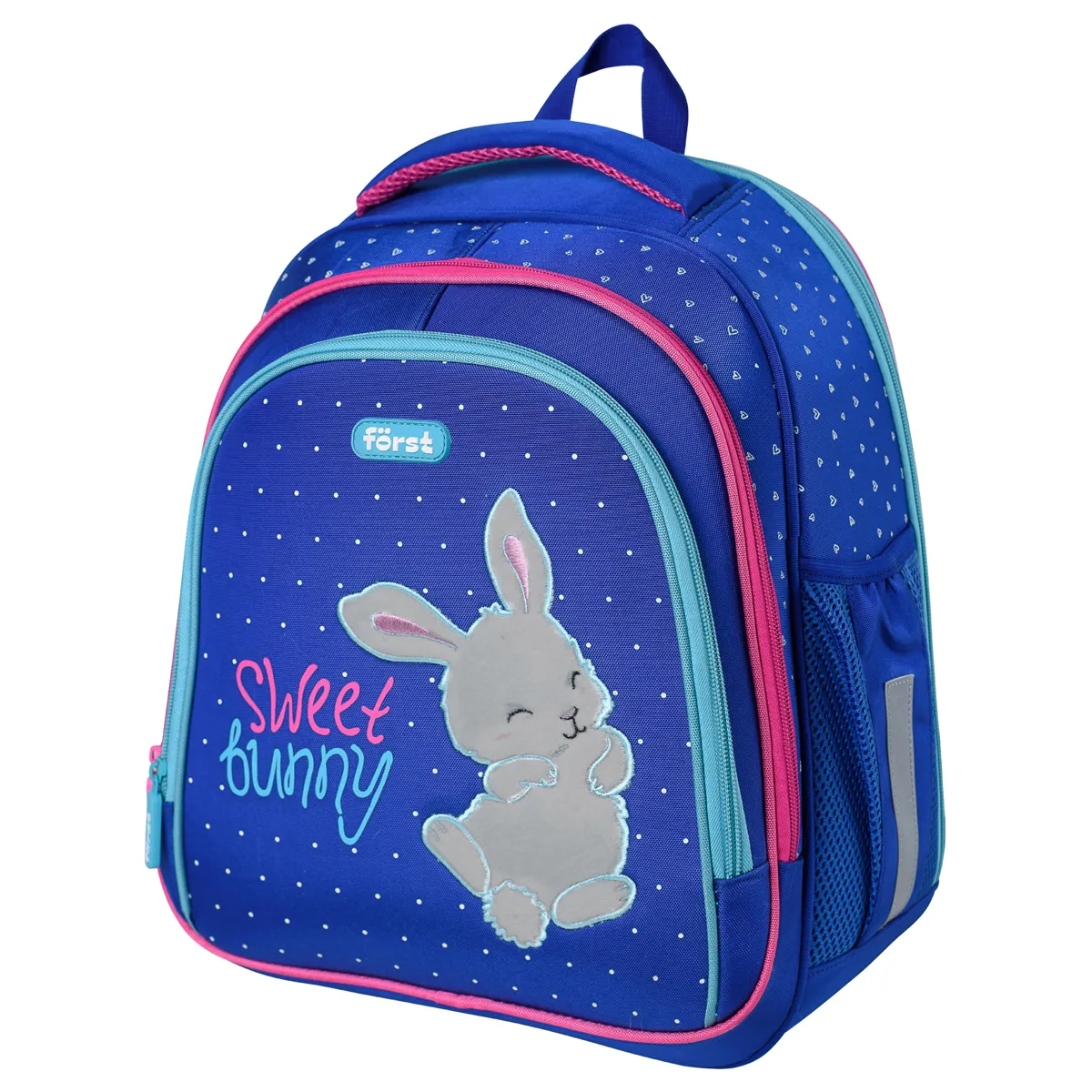 Ранец Först F-BASE "Sweet bunny" 36*29*17 см, 3 отделения, 2 кармана, анатомическая спинка