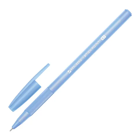 Ручка шариковая с грипом BRAUBERG "i-STICK POINT LIGHT BLUE", СИНЯЯ, пишущий узел 0,7 мм, линия письма 0,35 мм, 144383