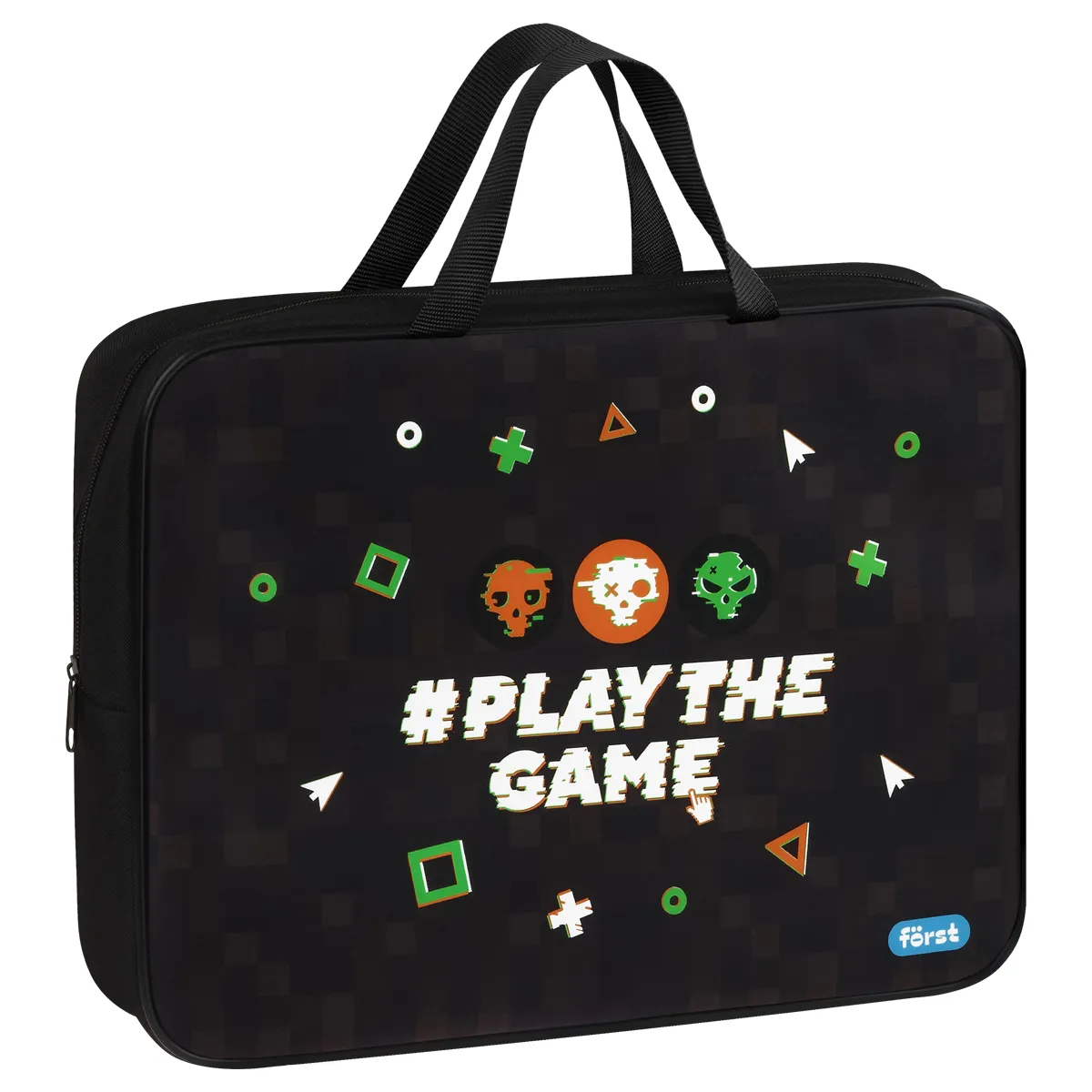 Папка текстильная с ручками 1 отделение, А4 Först "Play the game", 350*265*80мм, текстиль, на молнии
