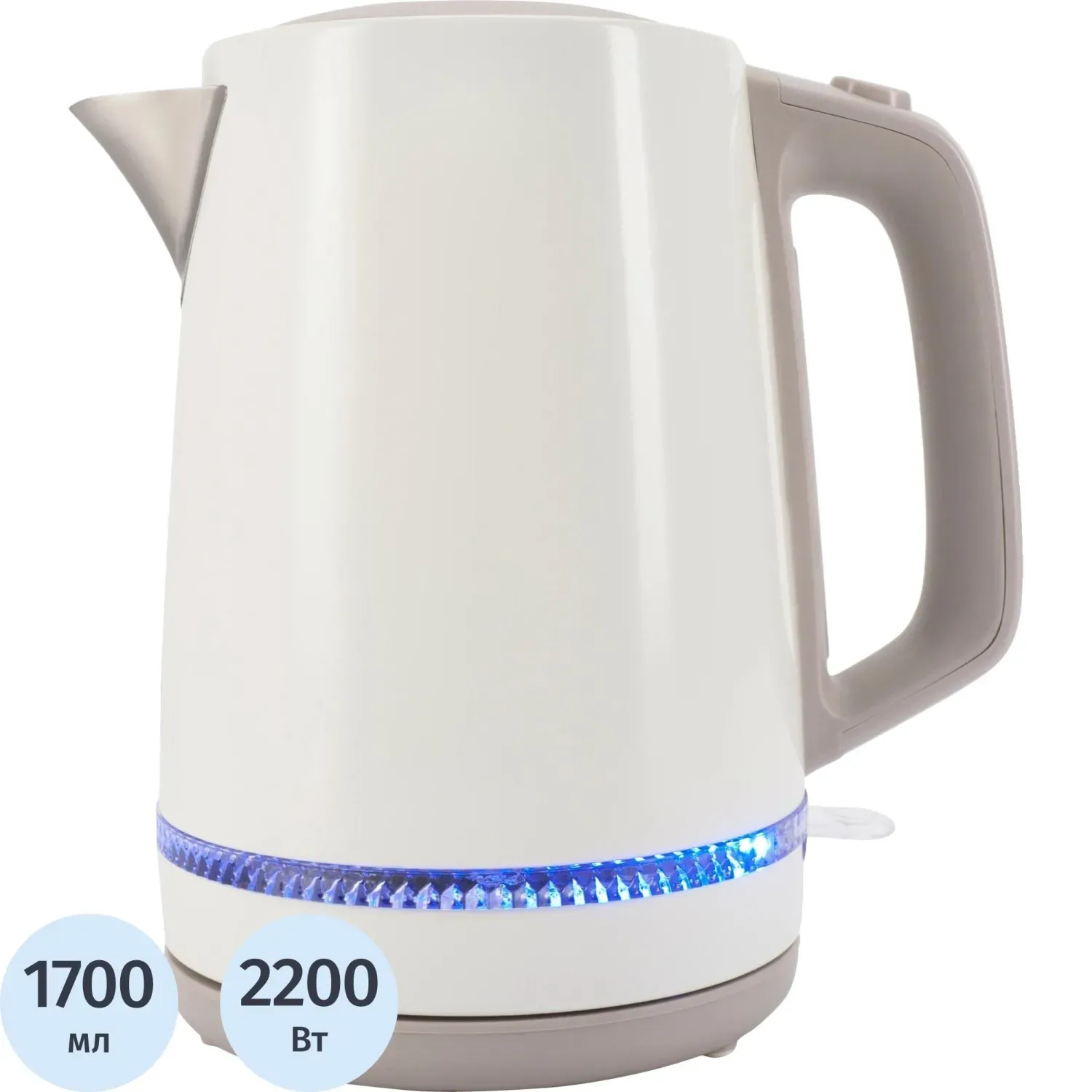 Чайник Vitek VT-WK1066 1.7л. 2200Вт бежевый/коричневый корп.:металл/пластик