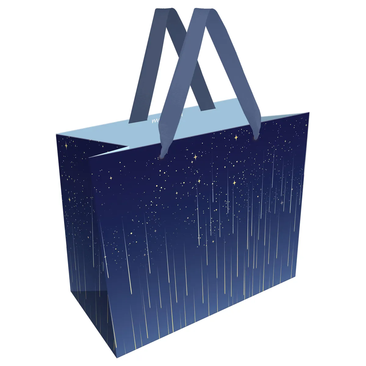 Пакет подарочный 32*26*12см MESHU "Star rain", фольга, матовая ламинация