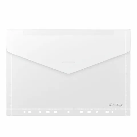 Папка-конверт с перфорацией А4 BRAUBERG UNIVERSAL, КОМПЛЕКТ 10 шт., прозрачная, 0,15 мм, 273078