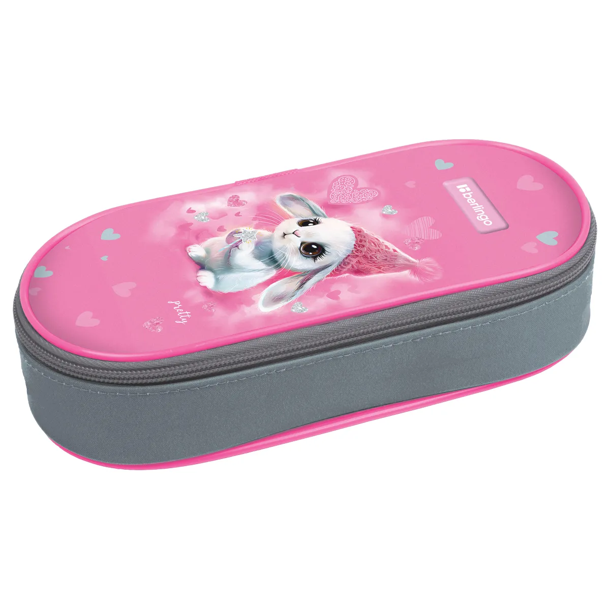 Пенал корпусный 1 отделение, 220*90*45 мм, Berlingo "Dreamy Bunny", полиэстер