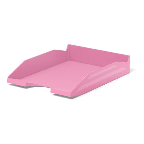 Лоток горизонтальный для бумаг ERICH KRAUSE "Office-Pastel" (346х254х61 мм), розовый, 55542