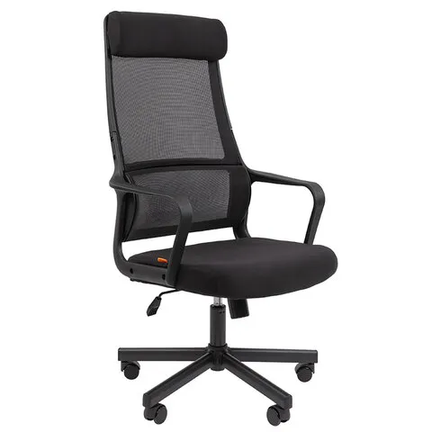 Кресло офисное Chairman CH 590, сетка/ткань, черное, ш/к 53304, 7134733