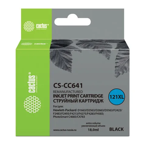 Картридж струйный CACTUS (CS-CC641) для HP Deskjet D2500/2530/F4200, черный