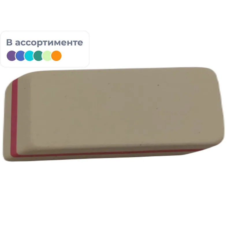 Ластик скошенный Attache Extra, нат.каучук, 50x19x8мм, ассорти