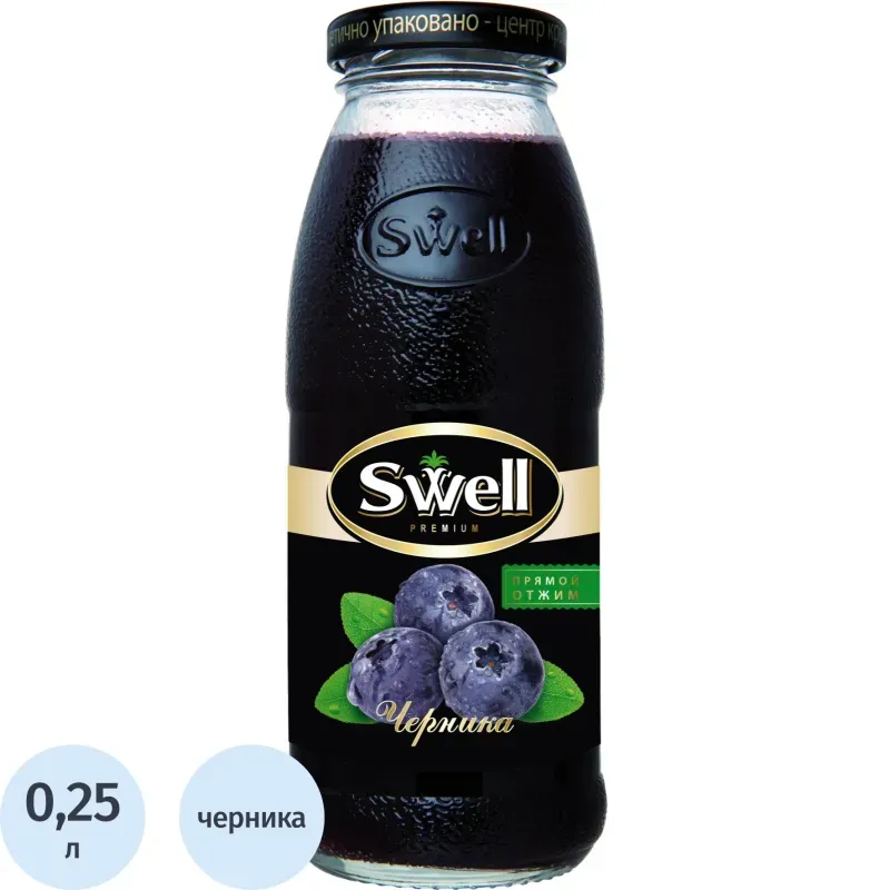 Нектар Swell Черника, стекло 0,25л