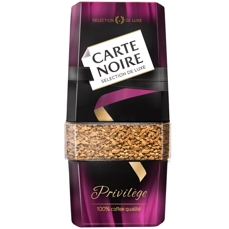 Кофе растворимый Carte Noire "Privilege", сублимированный с добавлением молотого, стеклянная банка
