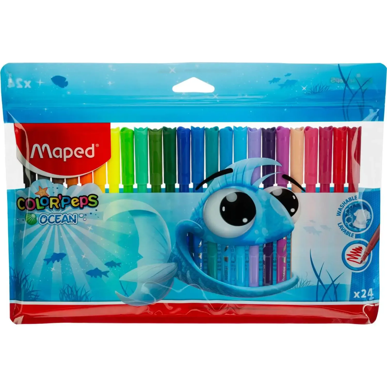 Фломастеры Maped COLOR'PEPS OCEAN,супер-смываемые,24цв/наб,845722