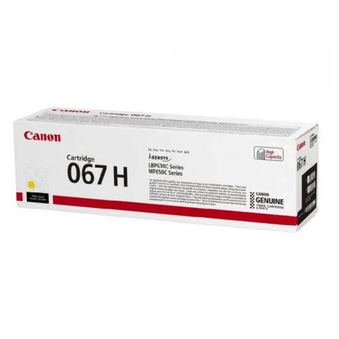 Картридж лазерный CANON (067HY) i-SENSYS LBP631Cw/MF655Cdw и другие, желтый, ресурс 2350 стр., ОРИГИНАЛЬНЫЙ, 5103C002