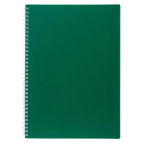 Тетрадь обложка пластик, А4 80л. гребень, клетка, HATBER, VELVET Зеленая, 081563, 80Т4В1гр_01607