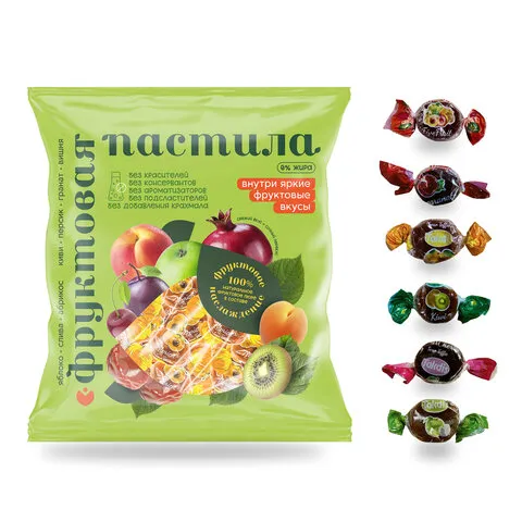 Конфеты из фруктовой пастилы TAKDIS, ассорти, 500 г, УТ-00002265
