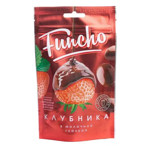 Клубника в молочной глазури FUNCHO, 100 г, 26605