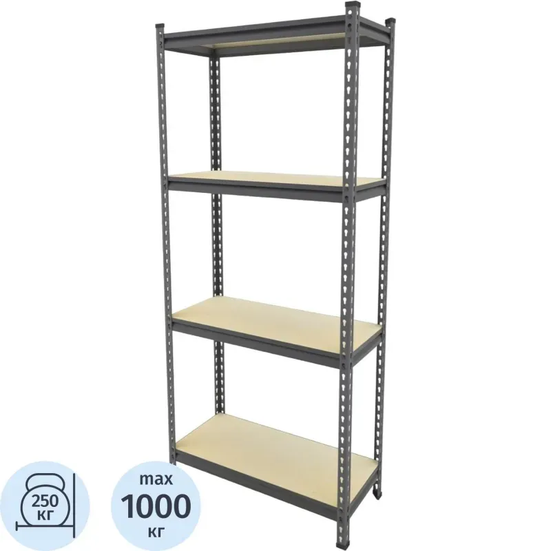 Стеллаж металлический Ульт_Everest Beamy Simple-D16-250-30/60/180-4