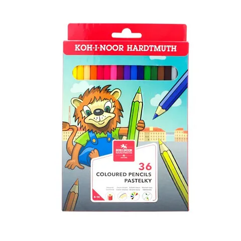 Карандаши цветные KOH-I-NOOR "LION", 36 цветов, 2,8 мм, европодвес, 3555/36, 3555036034KS