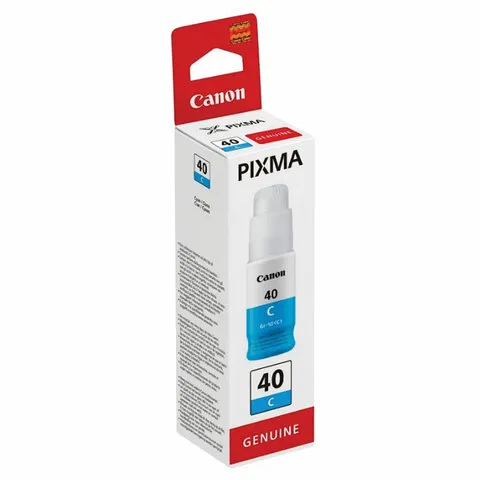 Чернила CANON (GI-40C) для СНПЧ Pixma G5040/G6040, голубые, ресурс 7700 страниц, оригинальные, 3400C001