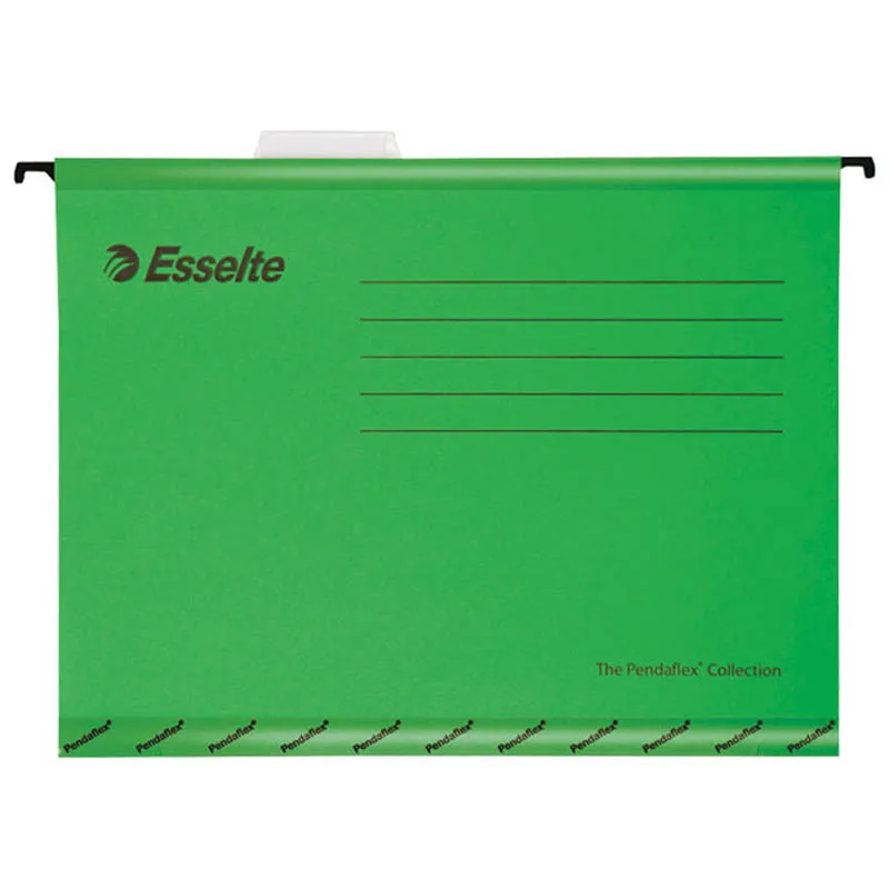 Подвесная папка Esselte "Pendaflex Plus Foolscap", 240*412мм, картон, 210г/м2, зеленая