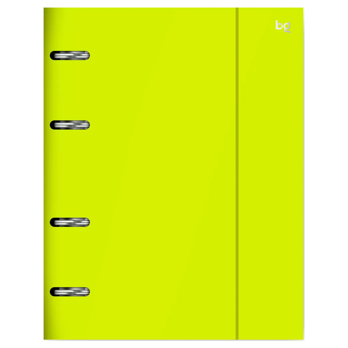 Тетрадь на кольцах А5, 120л., BG "Neon", пластиковая обложка, желтый, с резинкой