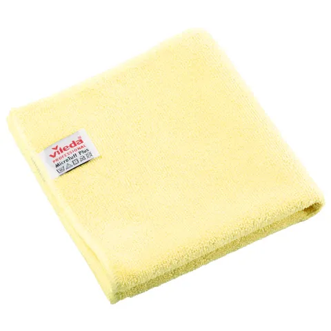Салфетки VILEDA PROFESSIONAL "МикроТафф Плюс" КОМПЛЕКТ 5 шт., микрофибра, желтый, 38х38 см, 174205