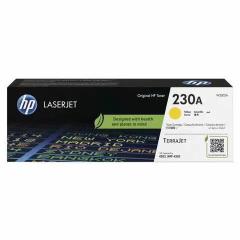 Картридж лазерный HP (W2302A) для Color LaserJet Pro 4303/4203, №203A, желтый, ресурс 1800 стр, оригинальный