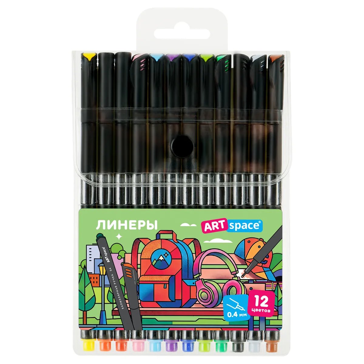 Набор капиллярных ручек ArtSpace 12цв., 0,4мм, европодвес