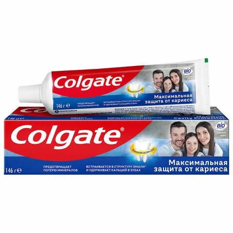 Зубная паста 100мл COLGATE "Свежая мята", защита от кариеса, с фторидом и кальцием, ш, 7891024149102