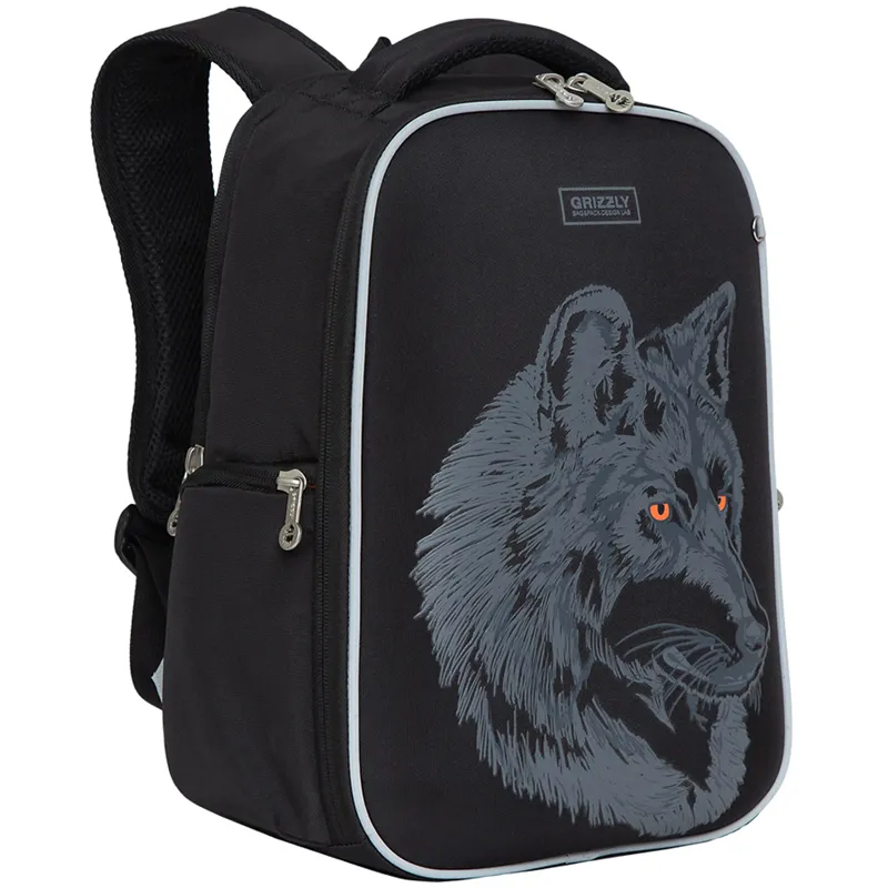 Рюкзак Grizzly, 26*36*17см, 2 отделения, 2 кармана, анатомическая спинка, черный