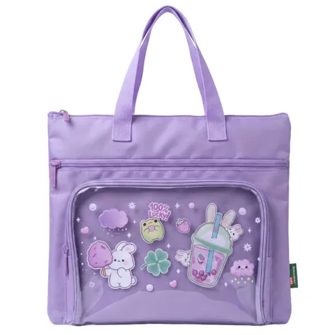 Папка на молнии с ручками BRAUBERG KIDS, ПВХ-карман, 27x35 см, "Ягодный коктейль", 274474