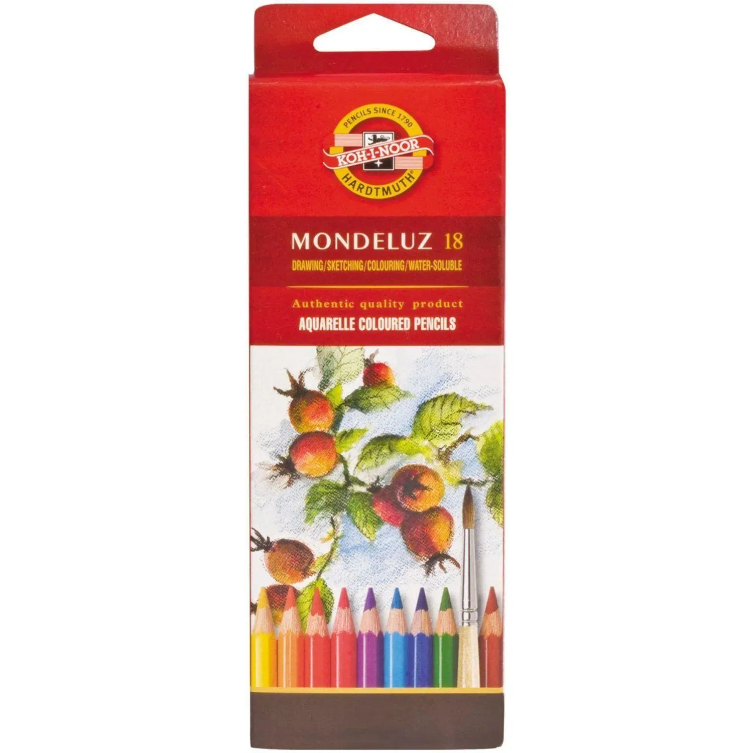 Карандаши акварельные KOH-I-NOOR, MONDELUZ 18 цв. шестигрй, 3717/18