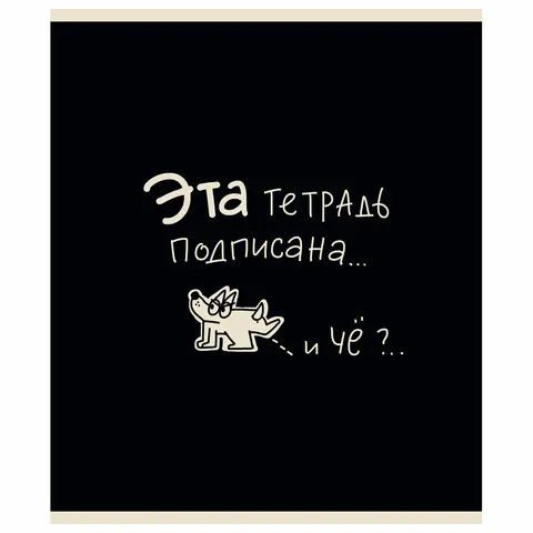 Тетрадь А5 48 л. ПЗБМ, скоба, клетка, матовая ламинация, брайль, "Тетрадь подписана" (микс в ПУ), 23447