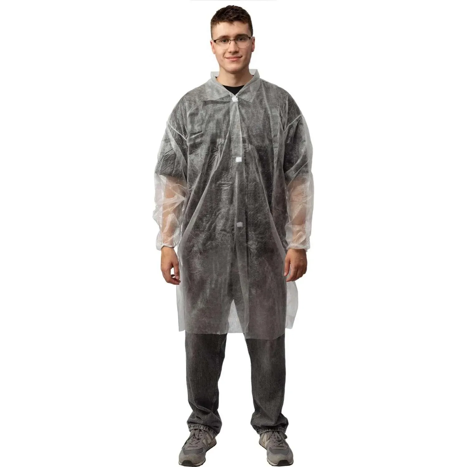 Халат н/с процед, рук.рез, на липуч, XL, дл.110см, пл 17, белый, 10шт/уп