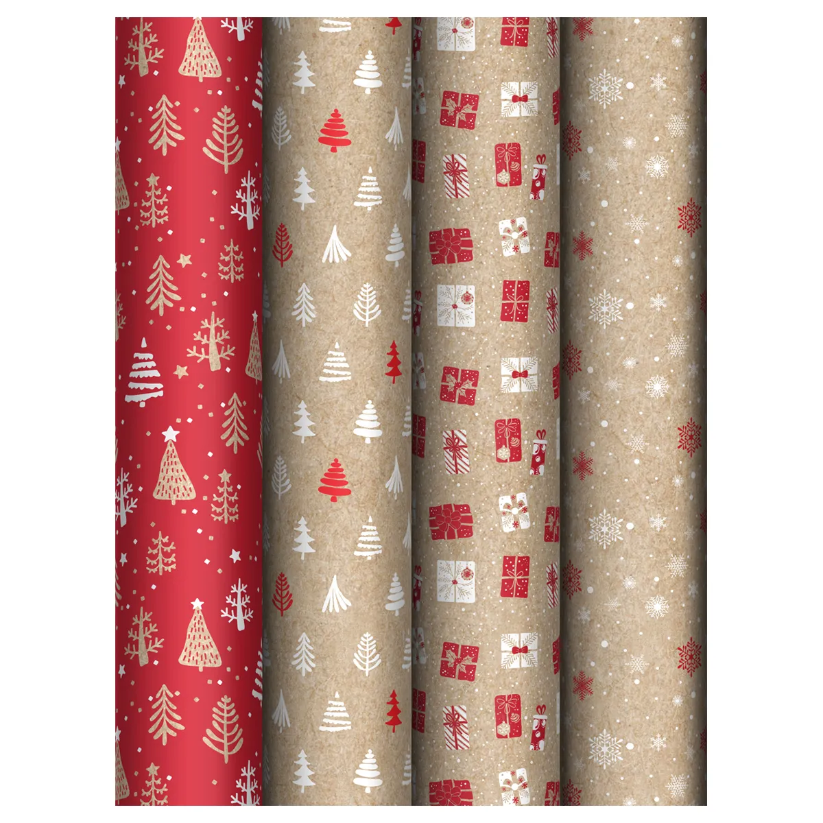 Упаковочная бумага глянц. 70*100см, MESHU "Craft NY pattern", 70г/м2, ассорти 4 дизайна