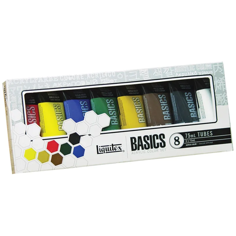 Краски акриловые Liquitex "Basics" 08цв., 75мл/туба, картонная коробка