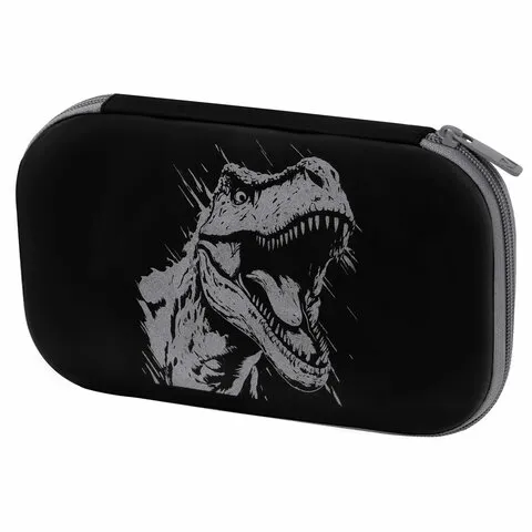 Пенал BRAUBERG SHINY, 1 отделение, 1 откидная планка, EVA, 22х13 см, "Scary dino", 273517