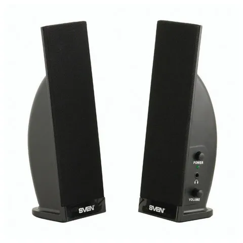 Колонки компьютерные SVEN 230, 2.0, 2х2 Вт, пластик, черные, SV-0110230BK